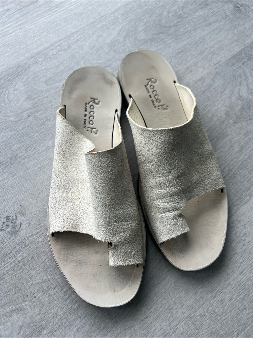 Rocco P. Women's Suede Slide Sandals in Off-White - Picture 2 of 5